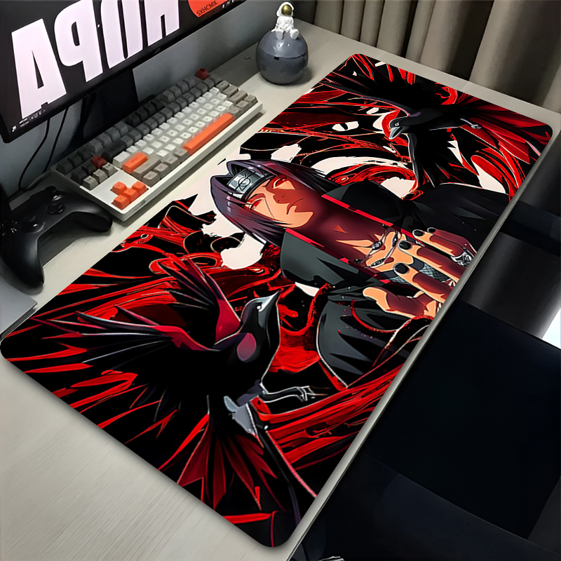 Desk Setup Black - Mouse Pad Gamer Larger XXL Uchiha