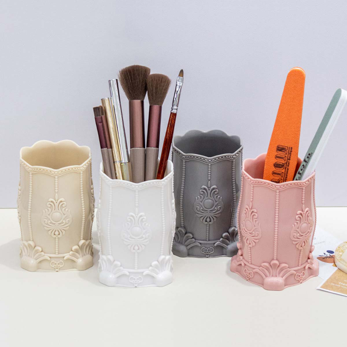 Desk Setup Organization - Creative Makeup Brush/Pen Holder Fashion Desktop