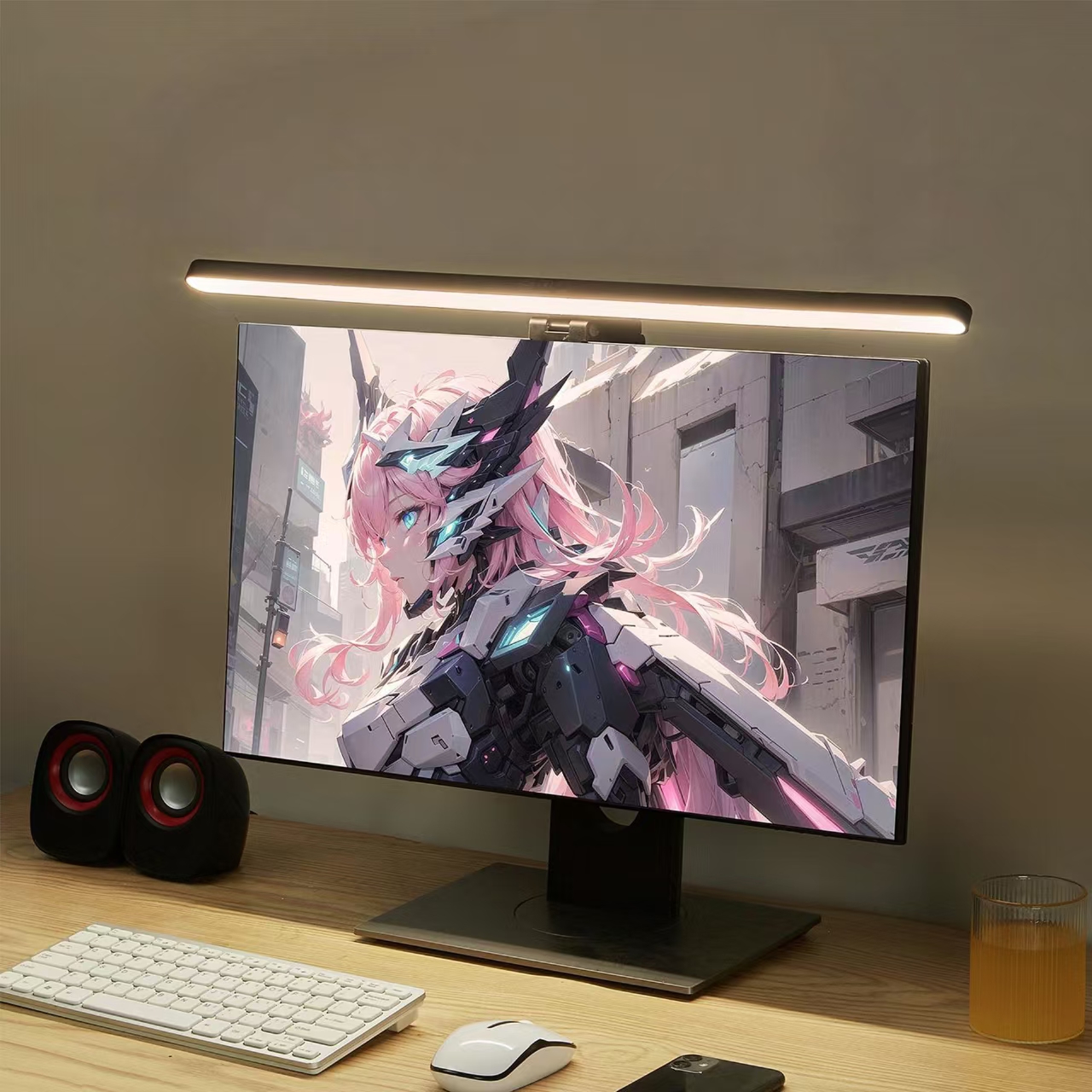 Desk Setup Room - LED Monitor Light Hanging Desk Lamp