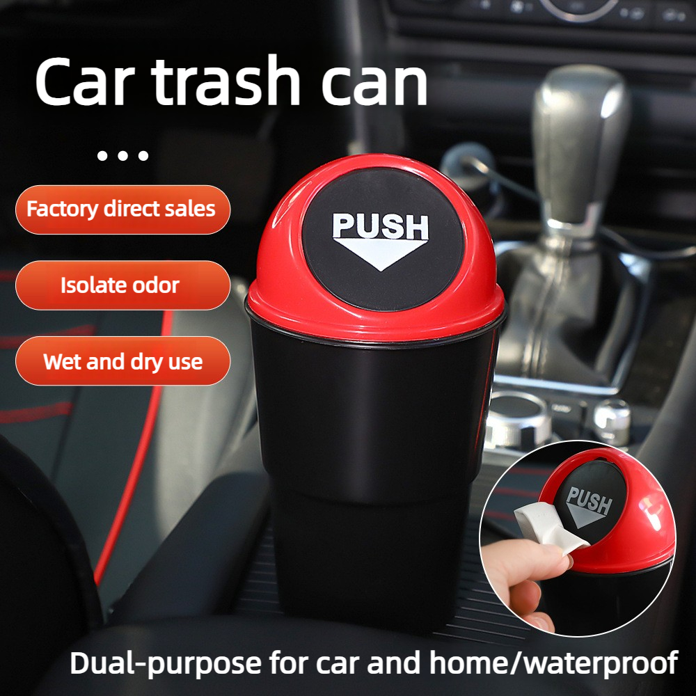 Desk Setup Black - 1pc Portable Car Mini Trash Can