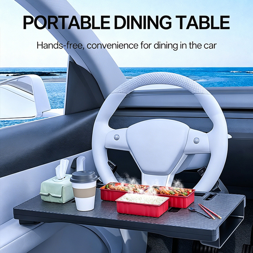 Desk Setup Organization - 2-in-1 Foldable Car Steering Wheel Desk