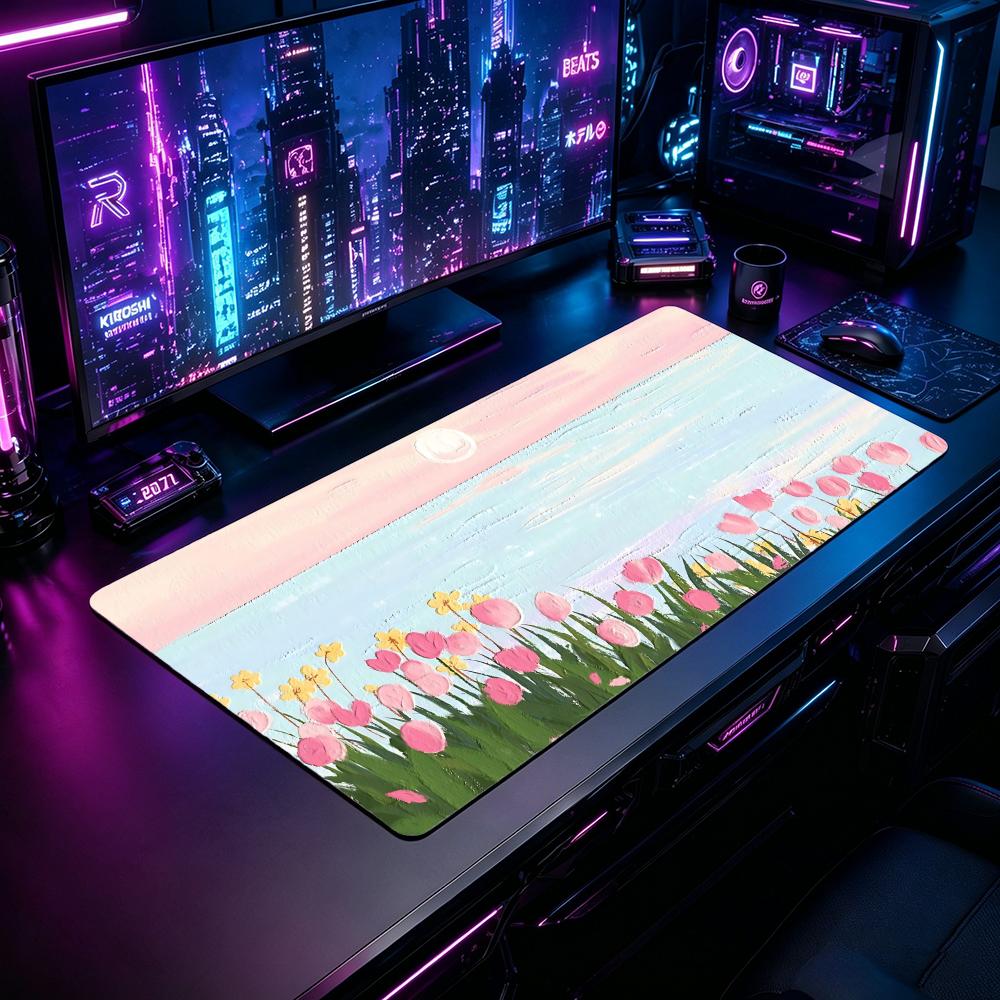 Desk Setup Natural - Nature TTuliped Gaming Mouse Pad Mouse