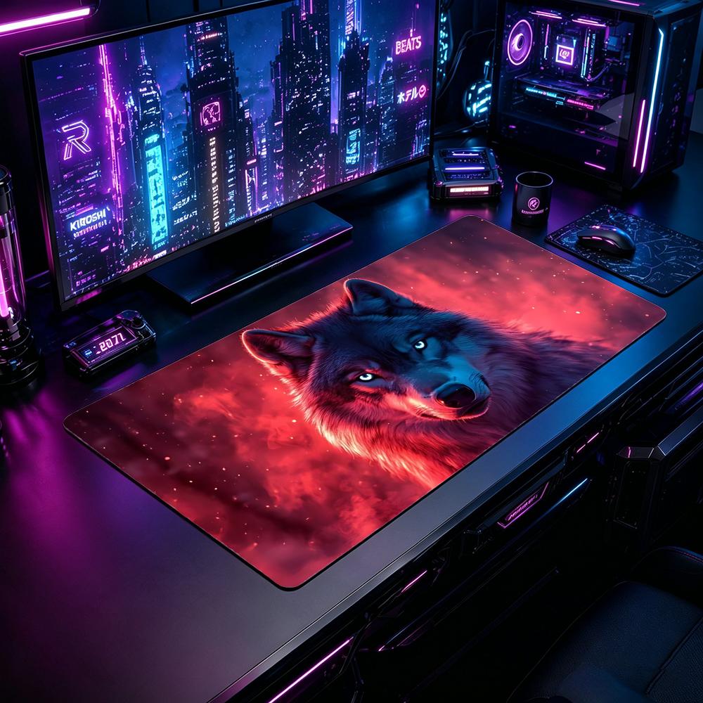 Desk Setup Natural - Nature Wolf Gaming Mouse Pad Mouse