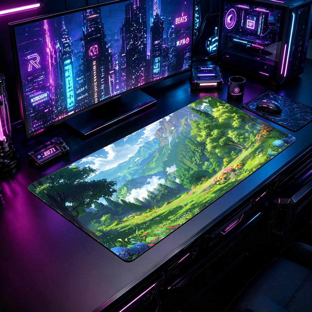 Desk Setup Natural - Nature MMountains and forestsed Mouse Pad