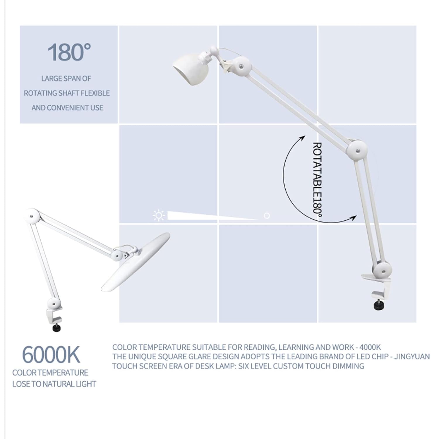 24W LED Desk Lamp with Clam 19 - Desk Setup Room recensione e prezzo