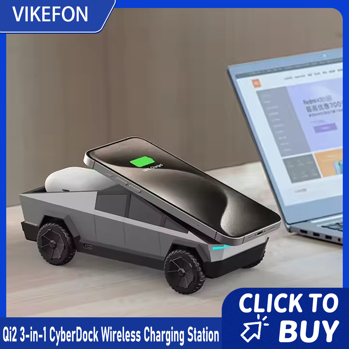 VIKEFON Desktop Stand Qi2 3-in - Desk Setup Apple recensione e prezzo