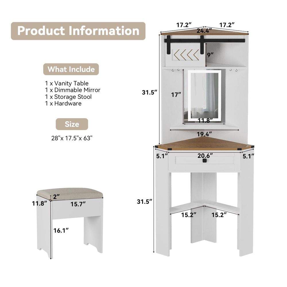 Small Vanity Desk Set with Lig - Desk Setup Small Space recensione e prezzo