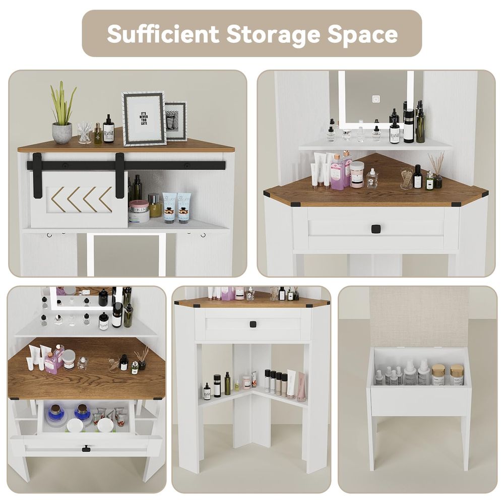 Small Vanity Desk Set with Lig - Desk Setup Small Space recensione e prezzo