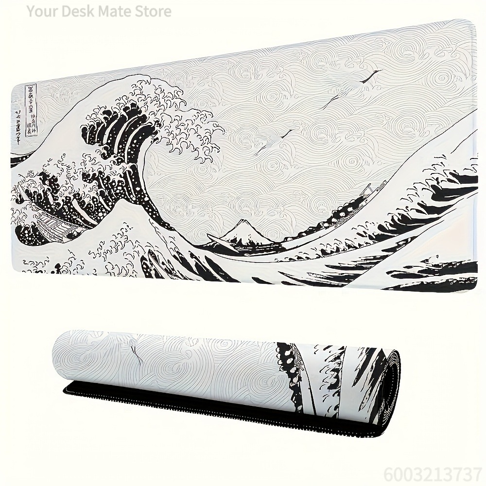 Black White Wave Art XXL Desk  - Desk Setup Art recensione e prezzo