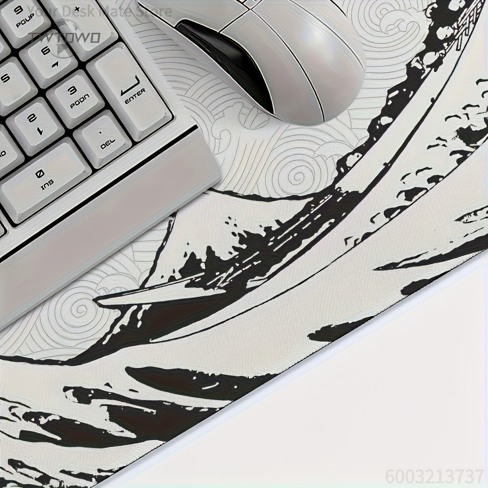 Black White Wave Art XXL Desk  - Desk Setup Art recensione e prezzo