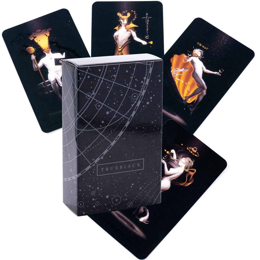 True Black Tarot Cards 78 Card - Desk Setup Black recensione e prezzo