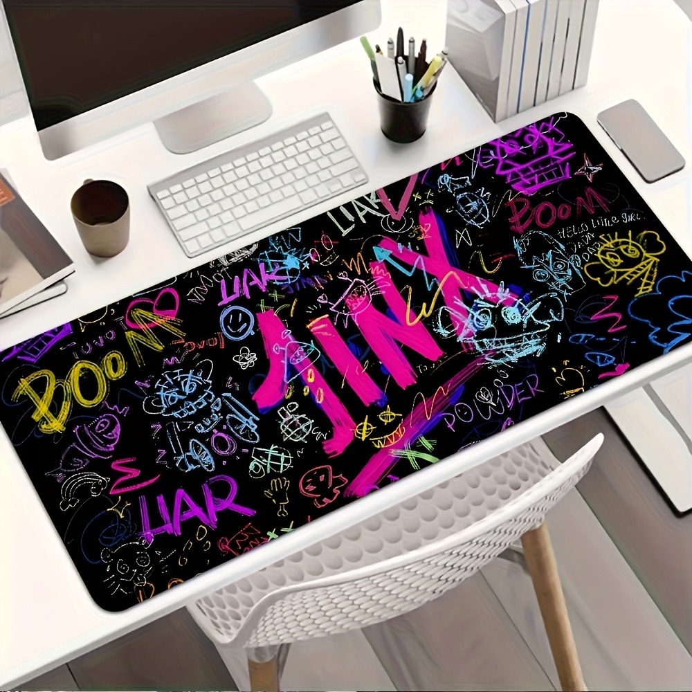 Vibrant Doodle Text Gaming Mou - Desk Setup Art recensione e prezzo
