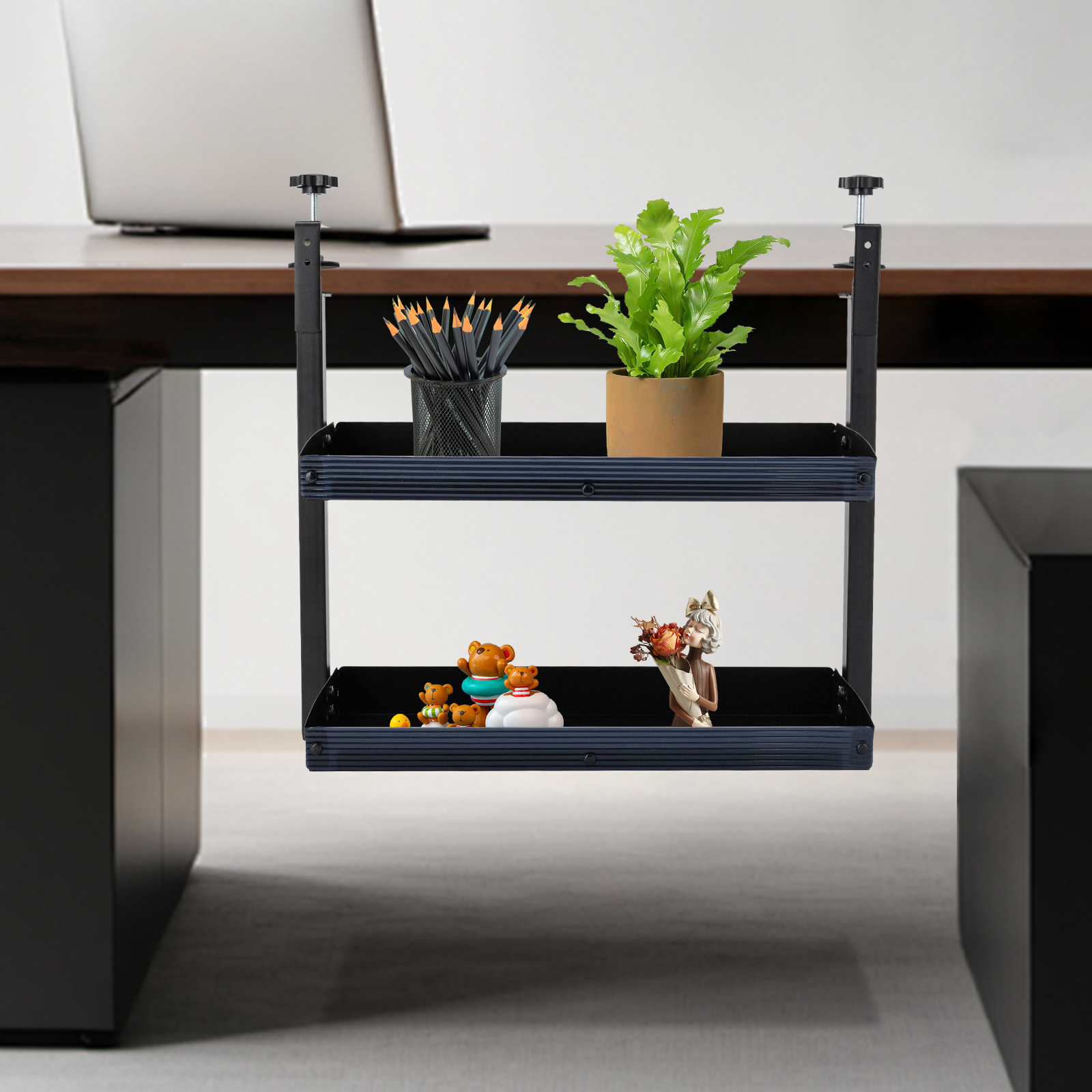 Clamp-on Desk Shelf, 2-Tier, A - Desk Setup Black recensione e prezzo