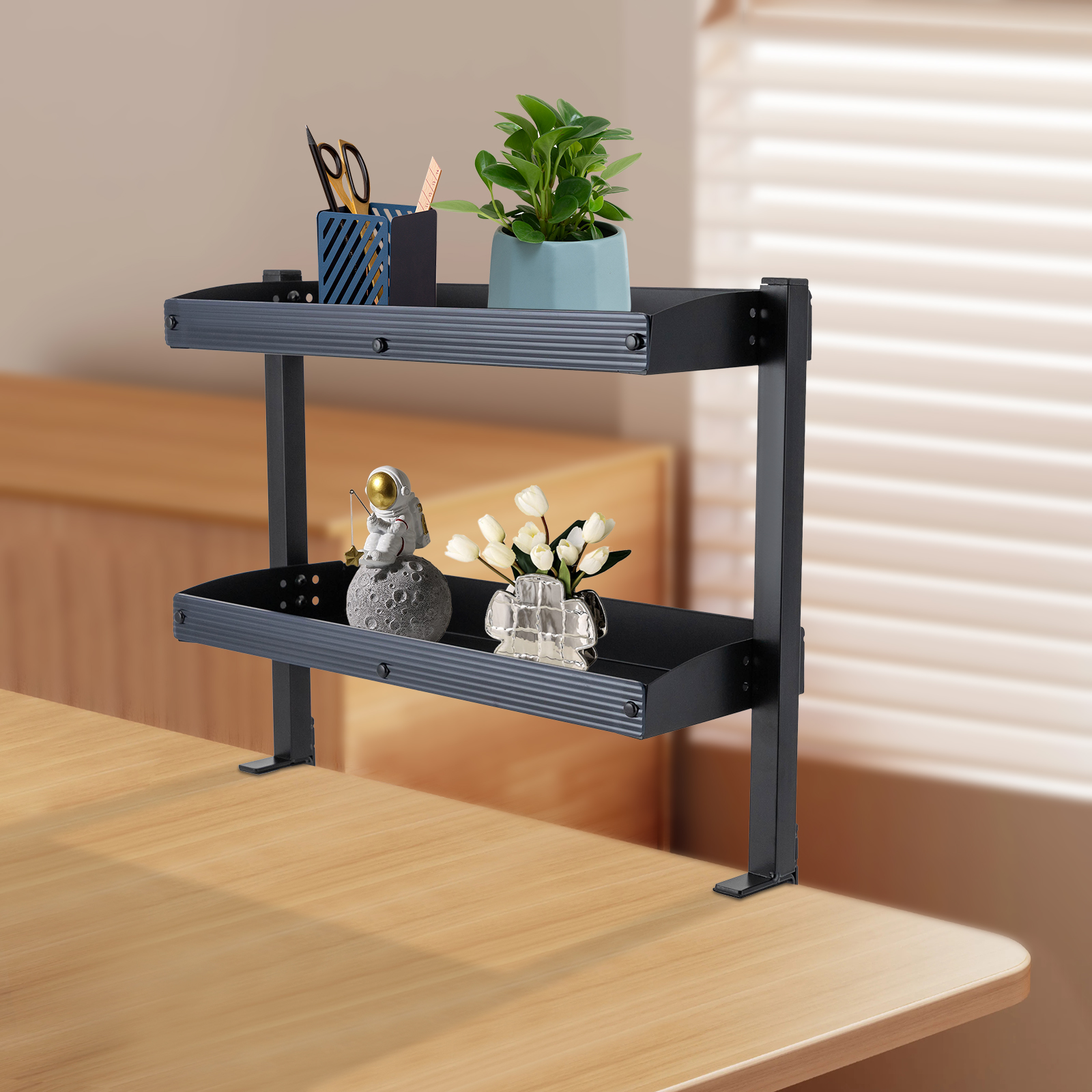 Clamp-on Desk Shelf, 2-Tier, A - Desk Setup Black recensione e prezzo