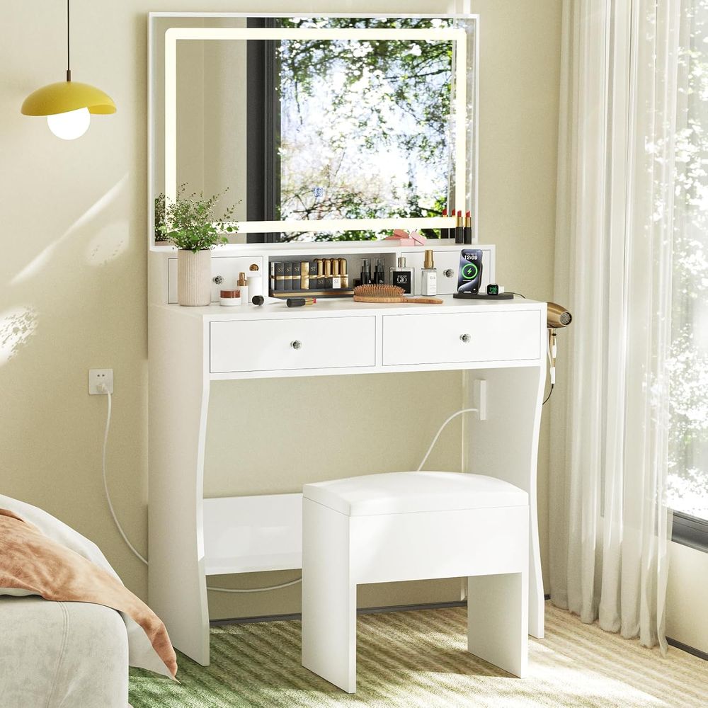 Makeup Vanity Desk with Mirror - Desk Setup Small Space recensione e prezzo