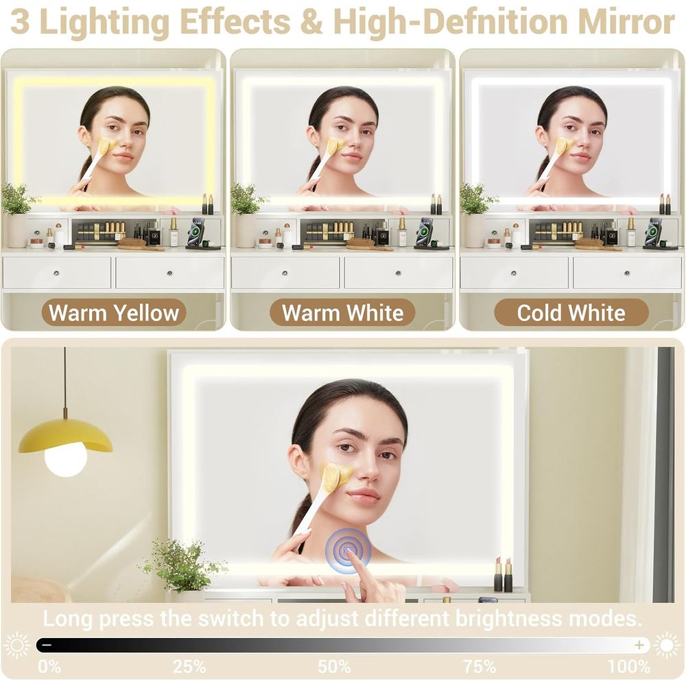 Makeup Vanity Desk with Mirror - Desk Setup Small Space recensione e prezzo