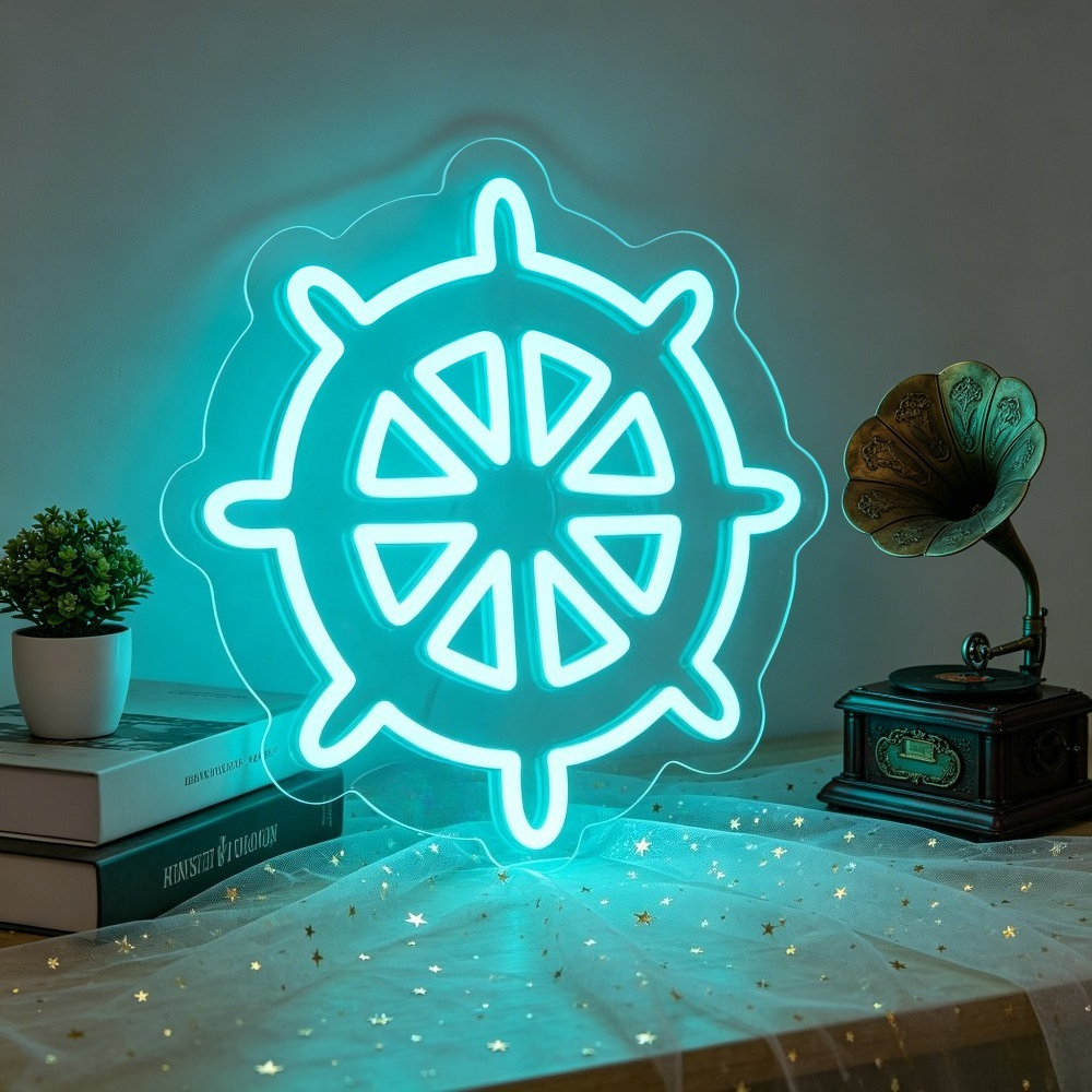 Ship Wheel LED Neon Sign Nauti - Desk Setup Art recensione e prezzo