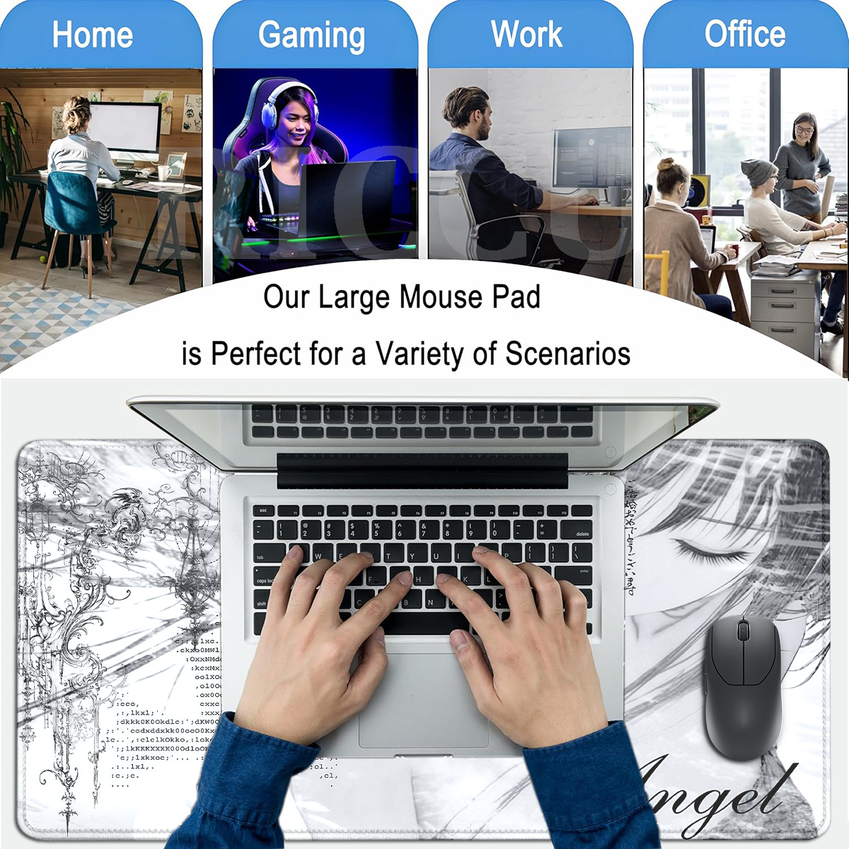 Anime Aesthetics Mousepad Blac - Desk Setup Black recensione e prezzo