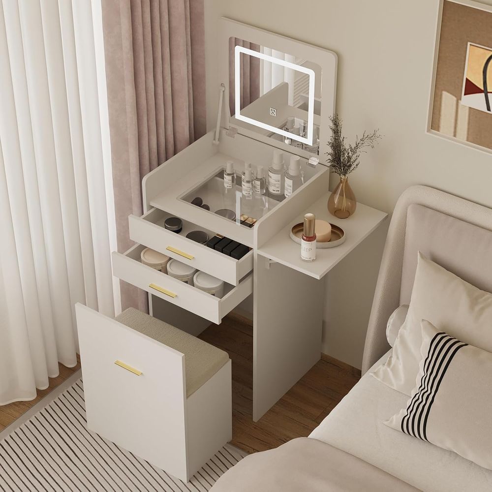 3-in-1 Vanity Desk Set, Flip-t - Desk Setup Small Space recensione e prezzo