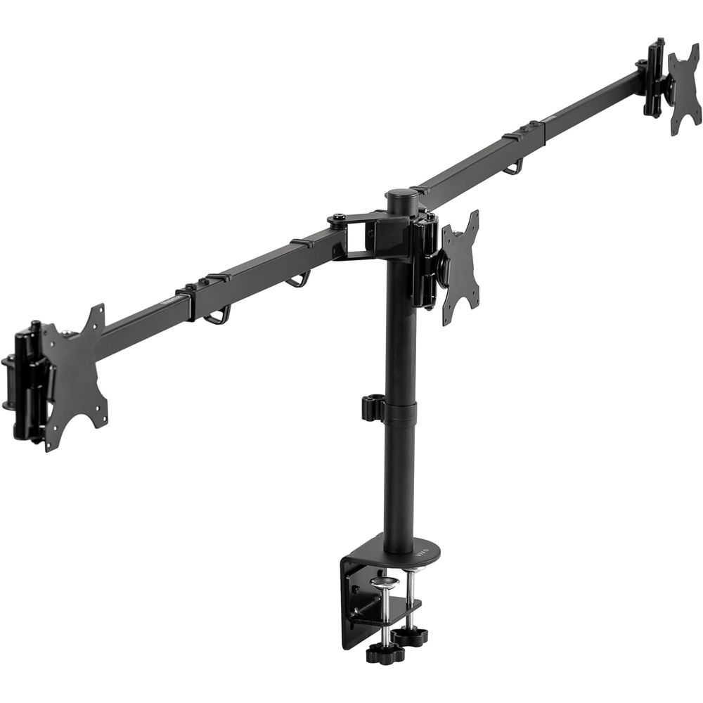 Triple Monitor Desk Mount, Adj - Desk Setup Black recensione e prezzo