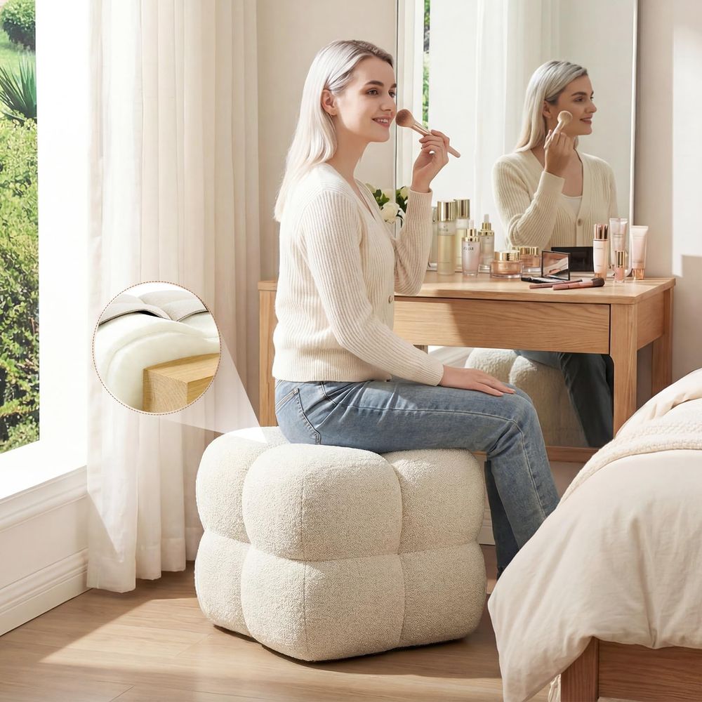 Square Pouf Ottomans Footstool - Desk Setup Room recensione e prezzo