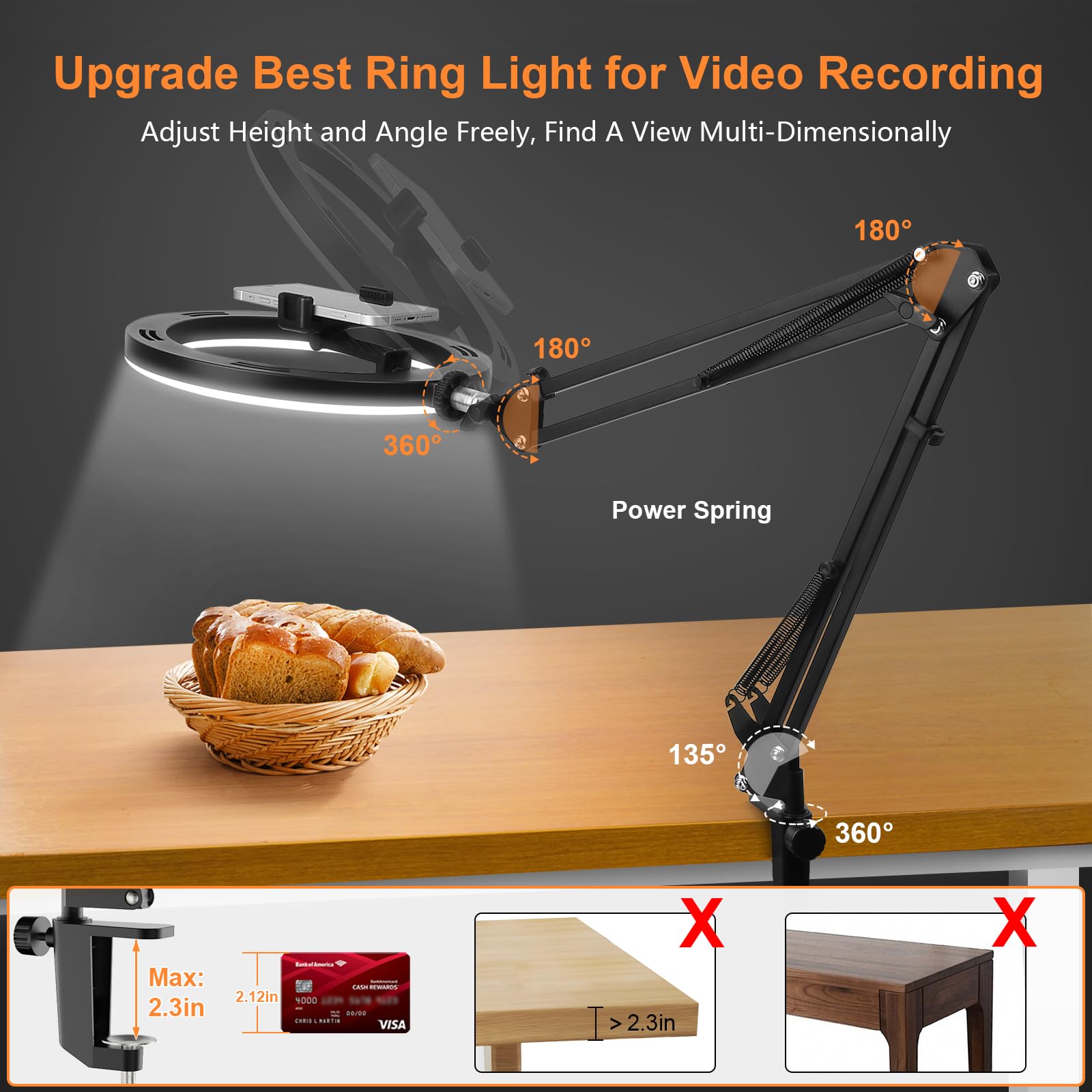 Nice Overhead Tripod With Ring - Desk Setup Room recensione e prezzo