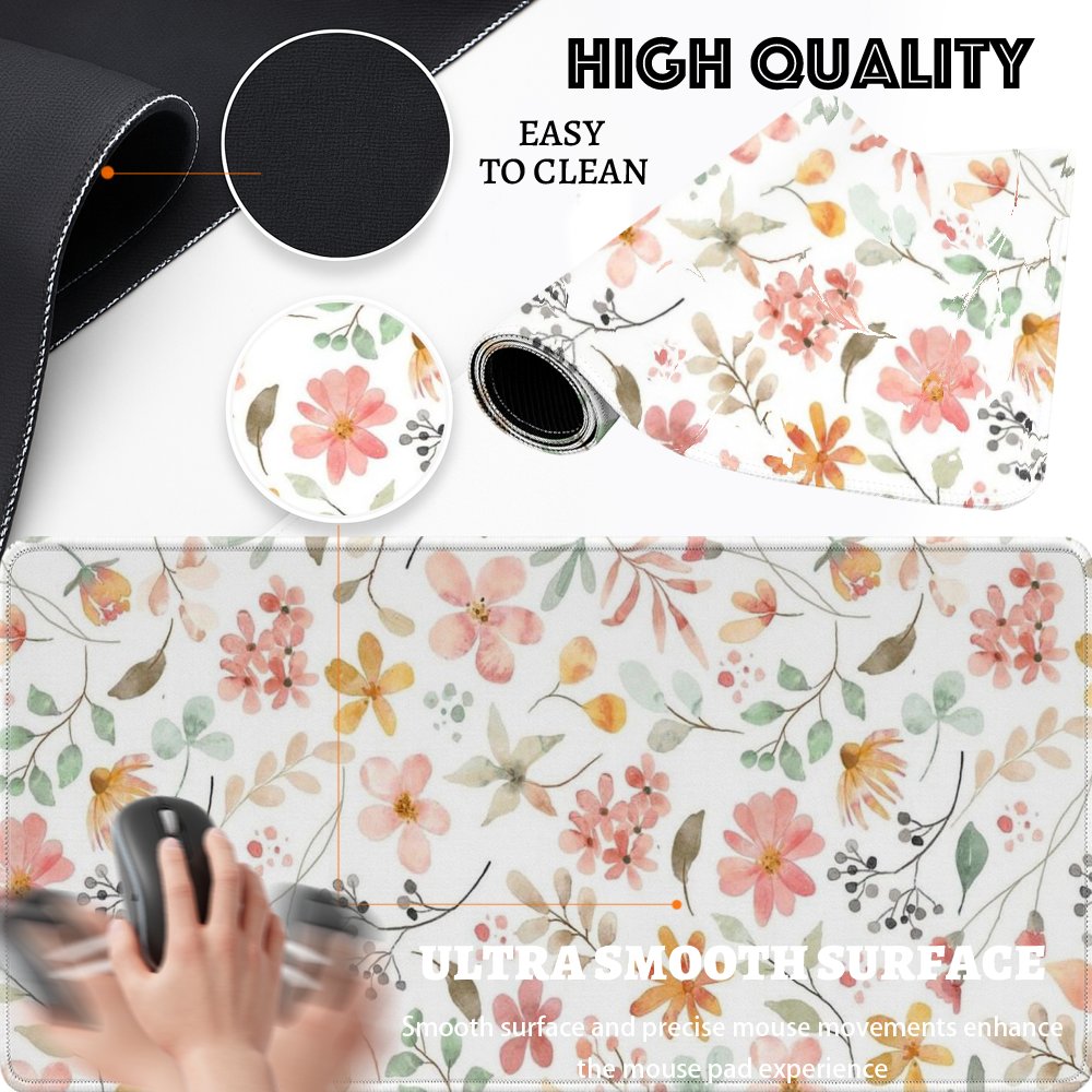 Pink Yellow Floral Mouse Pad D - Yellow Desk Setup recensione e prezzo