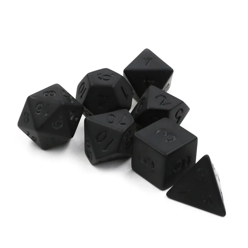 7pcs/lot Matte Black Dice Set  - Desk Setup Black recensione e prezzo