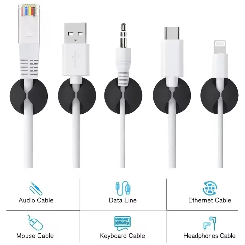 5/50Pcs Desktop Wall Cable Cli - Desk Setup Organization recensione e prezzo
