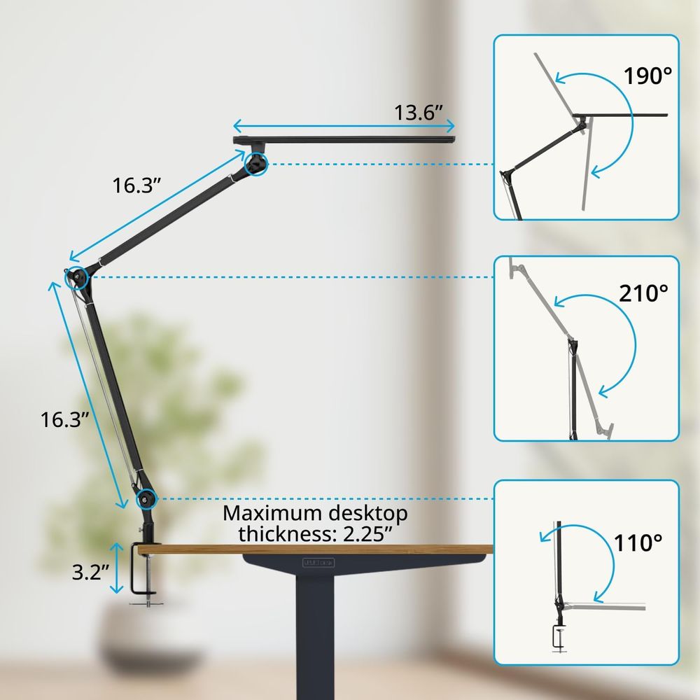 Adjustable 3-Color LED Desk La - Desk Setup Black recensione e prezzo