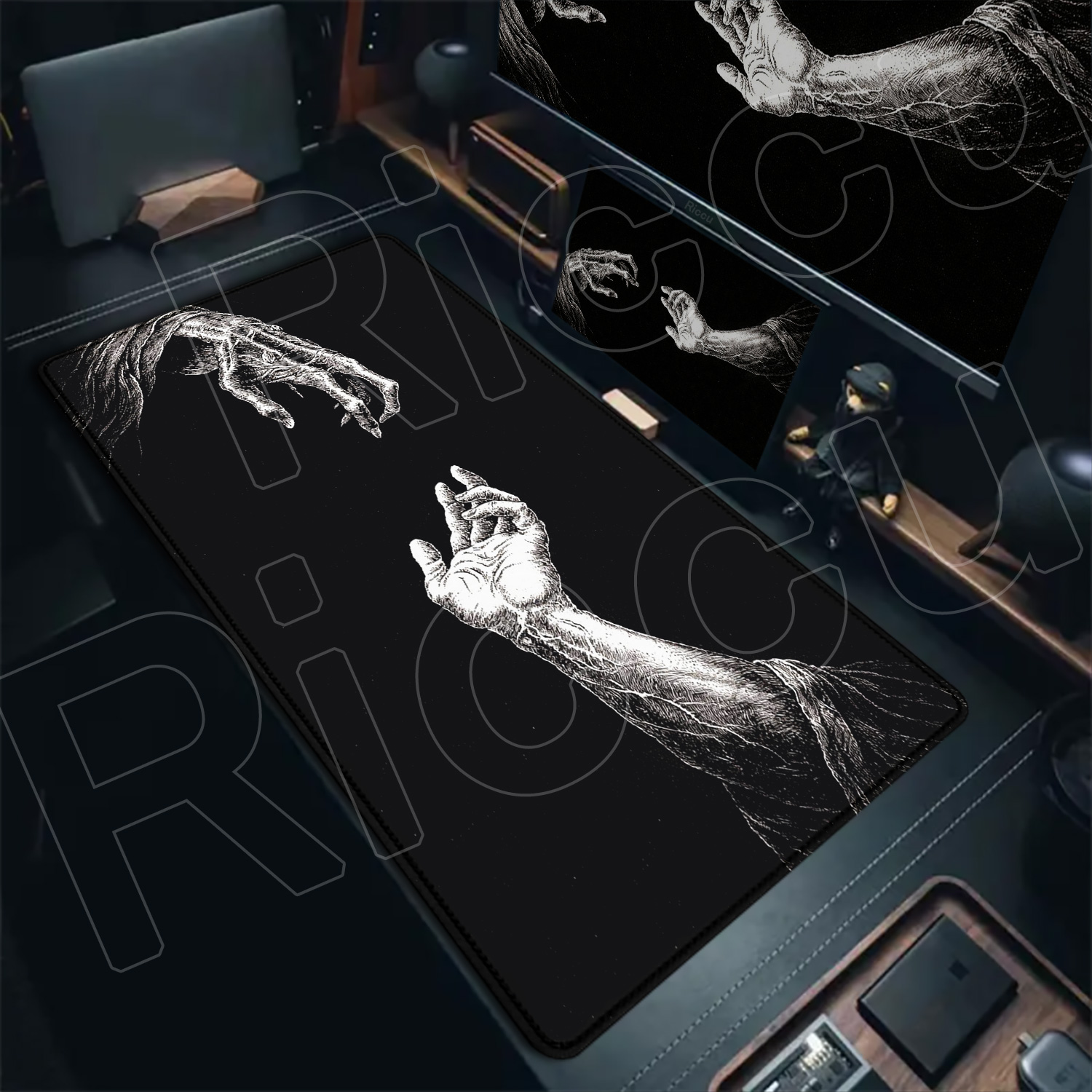 HD Large Black White XXL Gothi - Desk Setup Art recensione e prezzo