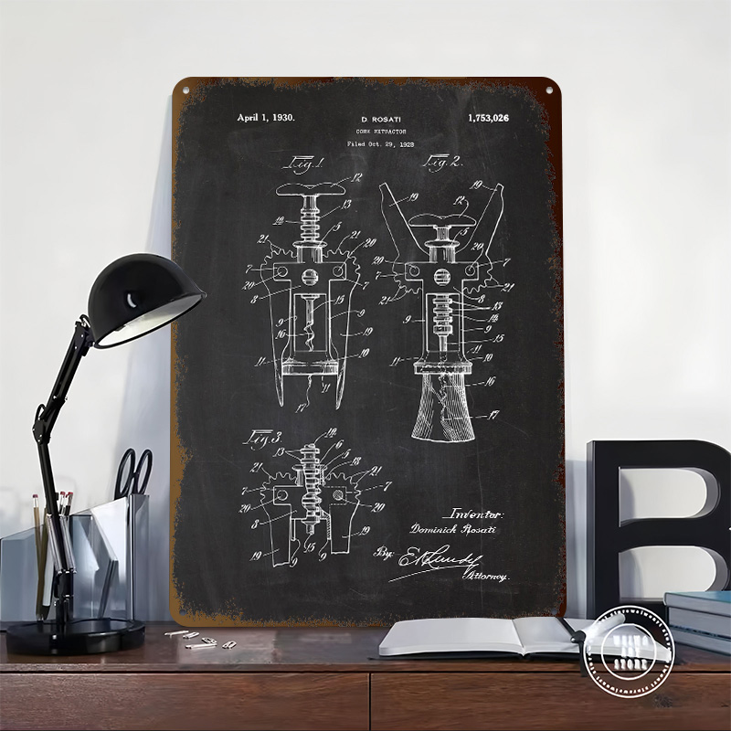 1928 Cork Extractor Tinplate P - Desk Setup Art recensione e prezzo